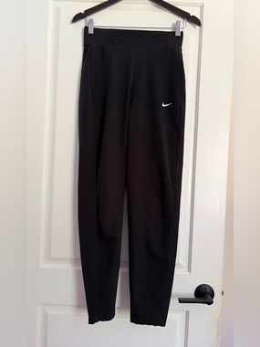NIKE DRI-FIT Black Jogger Pants with White Swoosh (S)